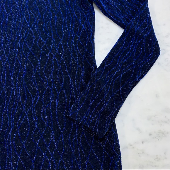 Blue Fitted Mini Dress - Picture 2 of 8